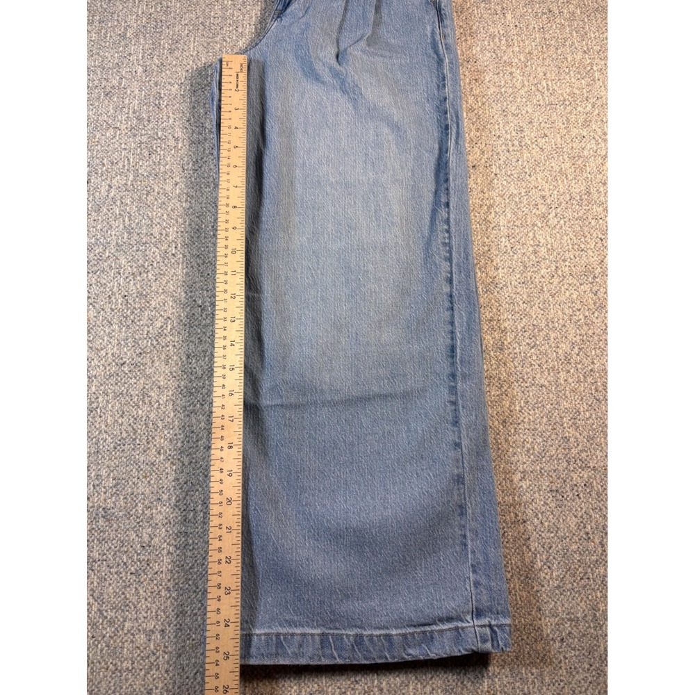 Girls Light Wash Wide Leg Pleated Jeans Size 10 - Picture 4 of 5